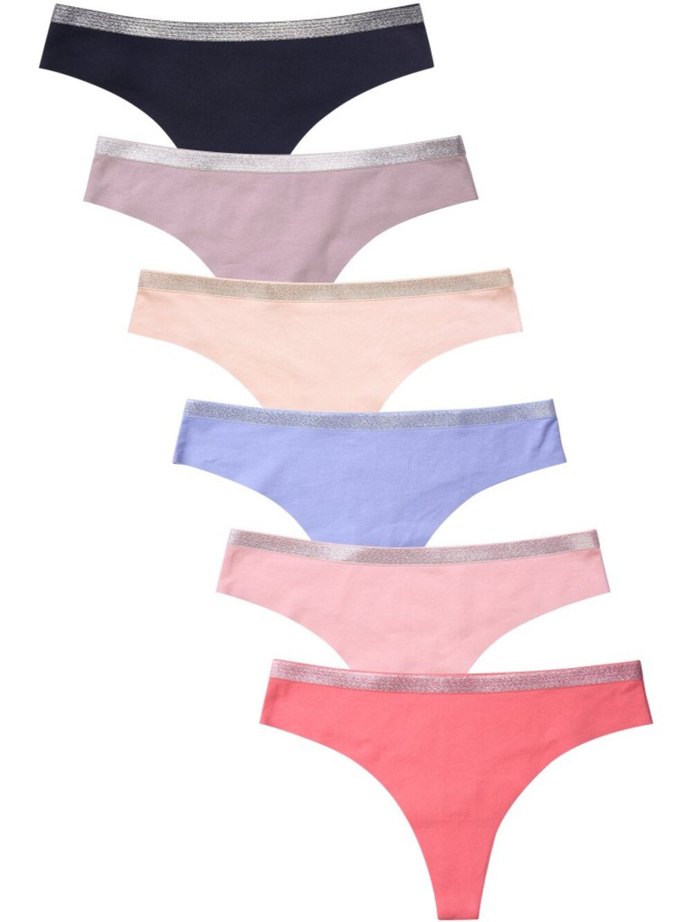 $10 SALE PACK OF 6 Women's No Show Solid Seamless Thong Panty (LPN2303CT)